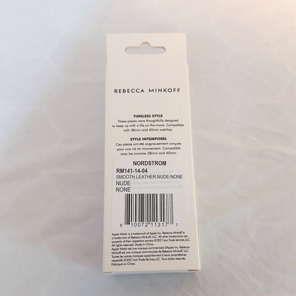 NIB REBECCA MINKOFF Smooth Leather Apple Watch Strap Nude 2… - Picture 3 of 4